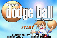 Super Dodge Ball Advance title screen for GameBoy Advance